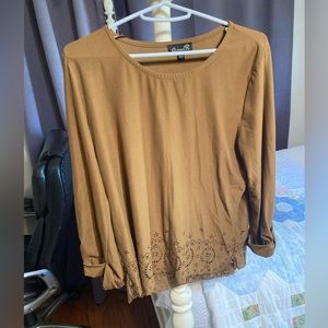 Chances R brown long sleeve shirt